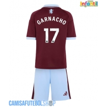 Camisa de time de futebol Aston Villa Alejandro Garnacho #17 Replicas 1º Equipamento Infantil 2026-27 Manga Curta (+ Calças curtas)